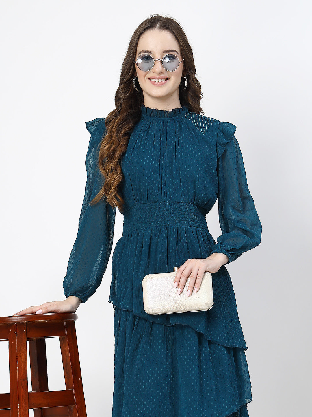 Women Tiered Dress - Cosmic Trio