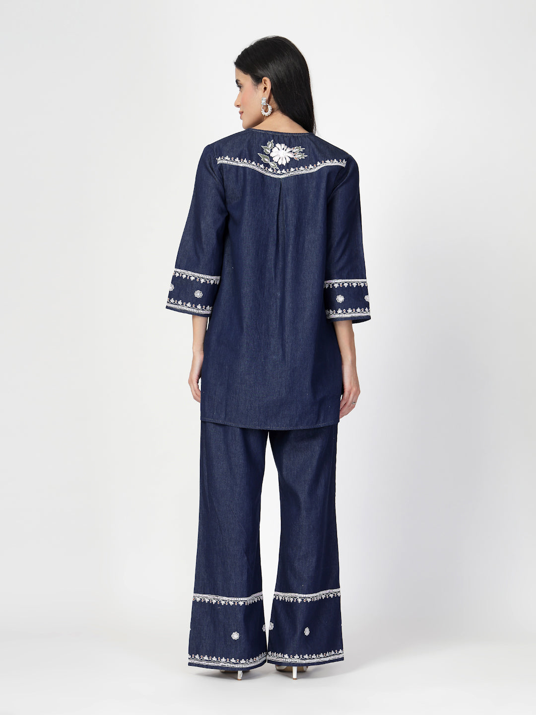 Embroidered Tunic With Trouser Co-Ords - Cosmic Trio