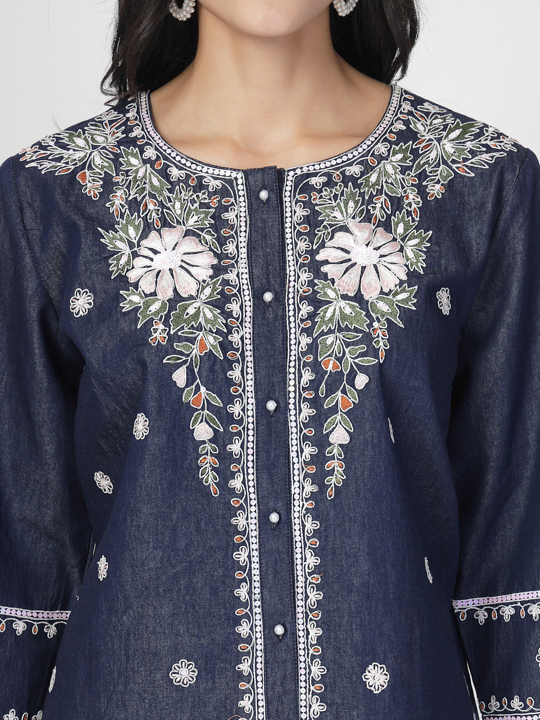 Embroidered Tunic With Trouser Co-Ords - Cosmic Trio