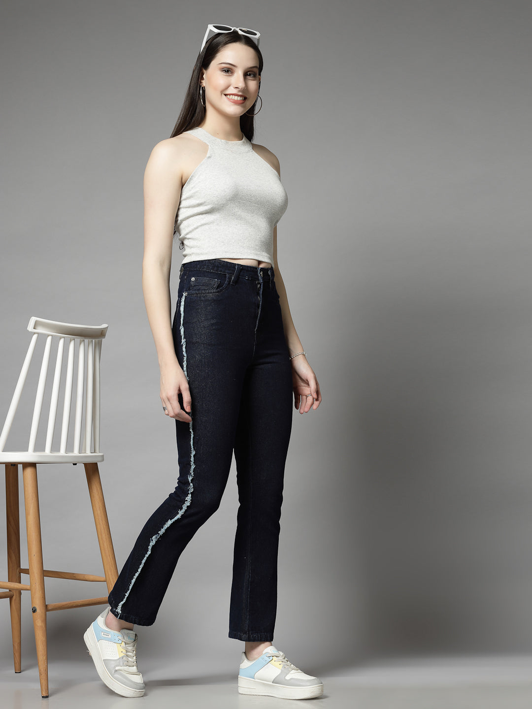 Smart High-Rise with Side Stripe Bootcut Jeans