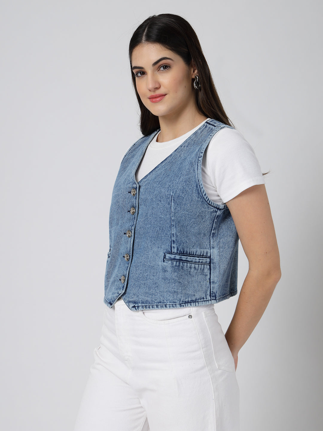 Light Blue Stylish Waistcoat - Cosmic Trio