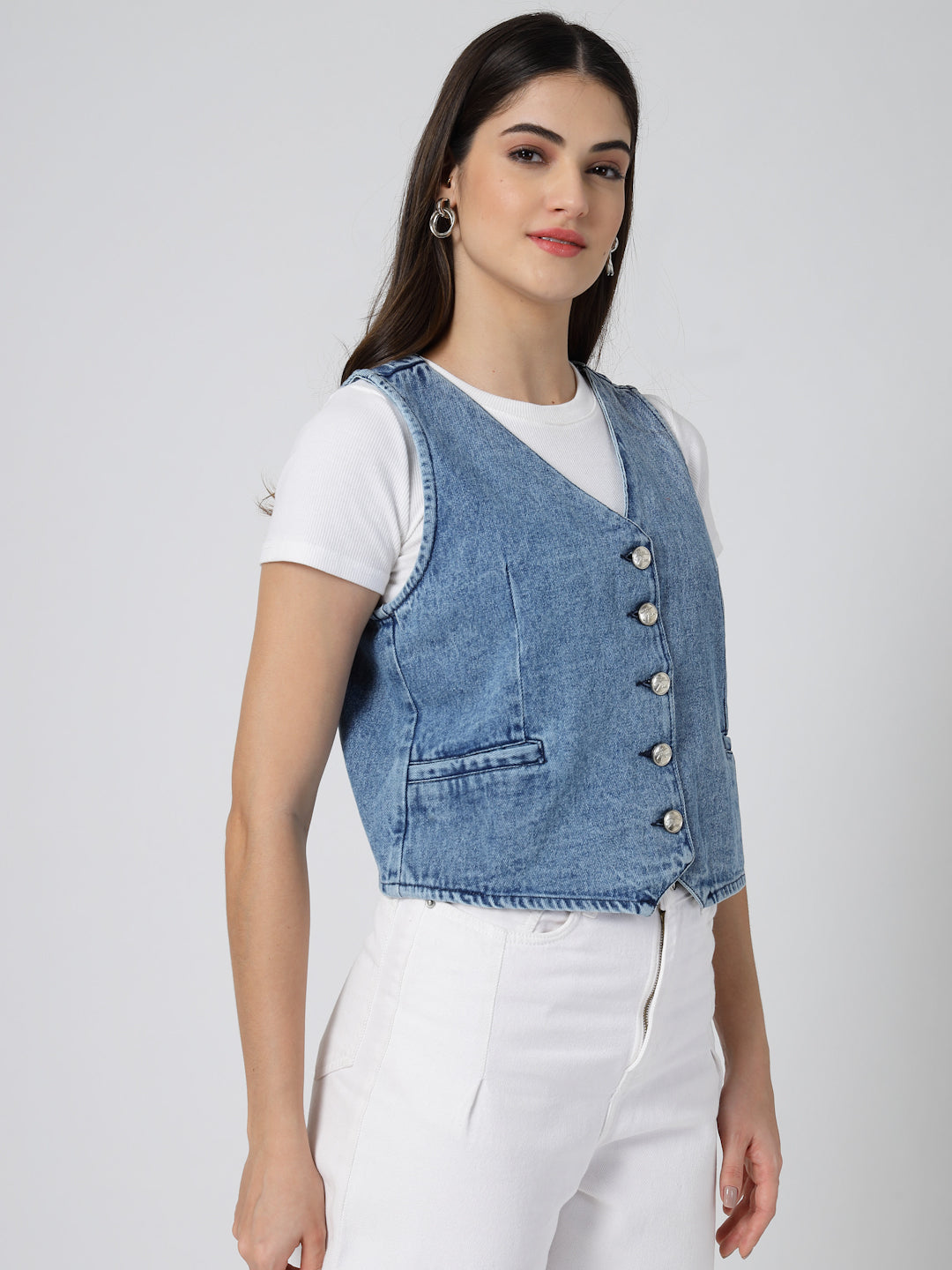 Light Blue Stylish Waistcoat - Cosmic Trio