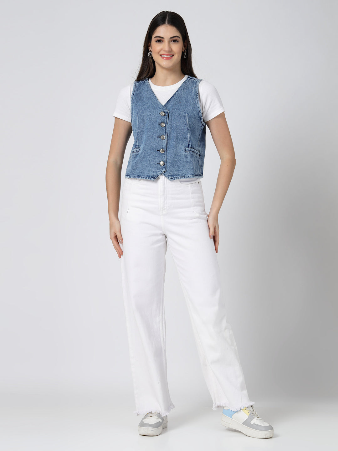 Light Blue Stylish Waistcoat - Cosmic Trio