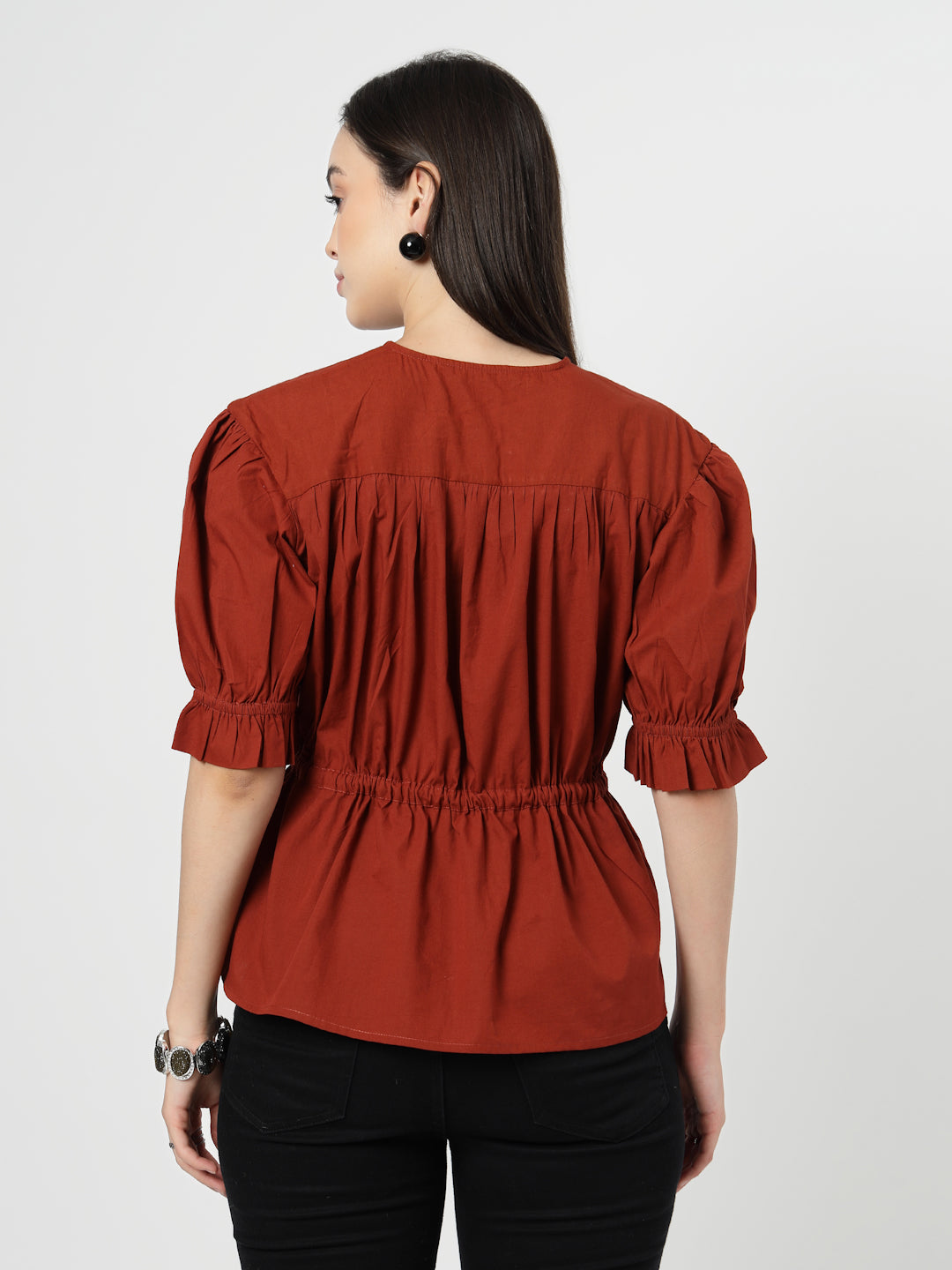 Cotton Women's Top with Waistband