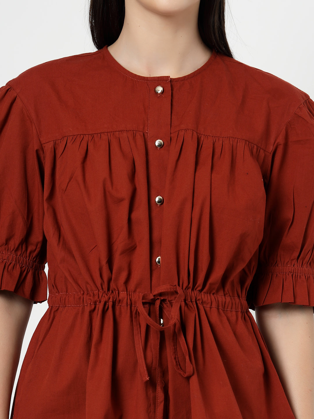 Cotton Women's Top with Waistband