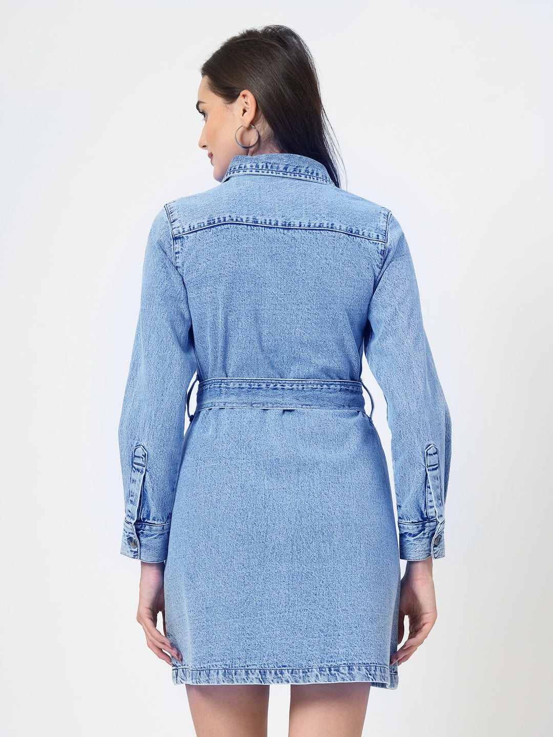 Denim Shirt Mini Dress - Cosmic Trio