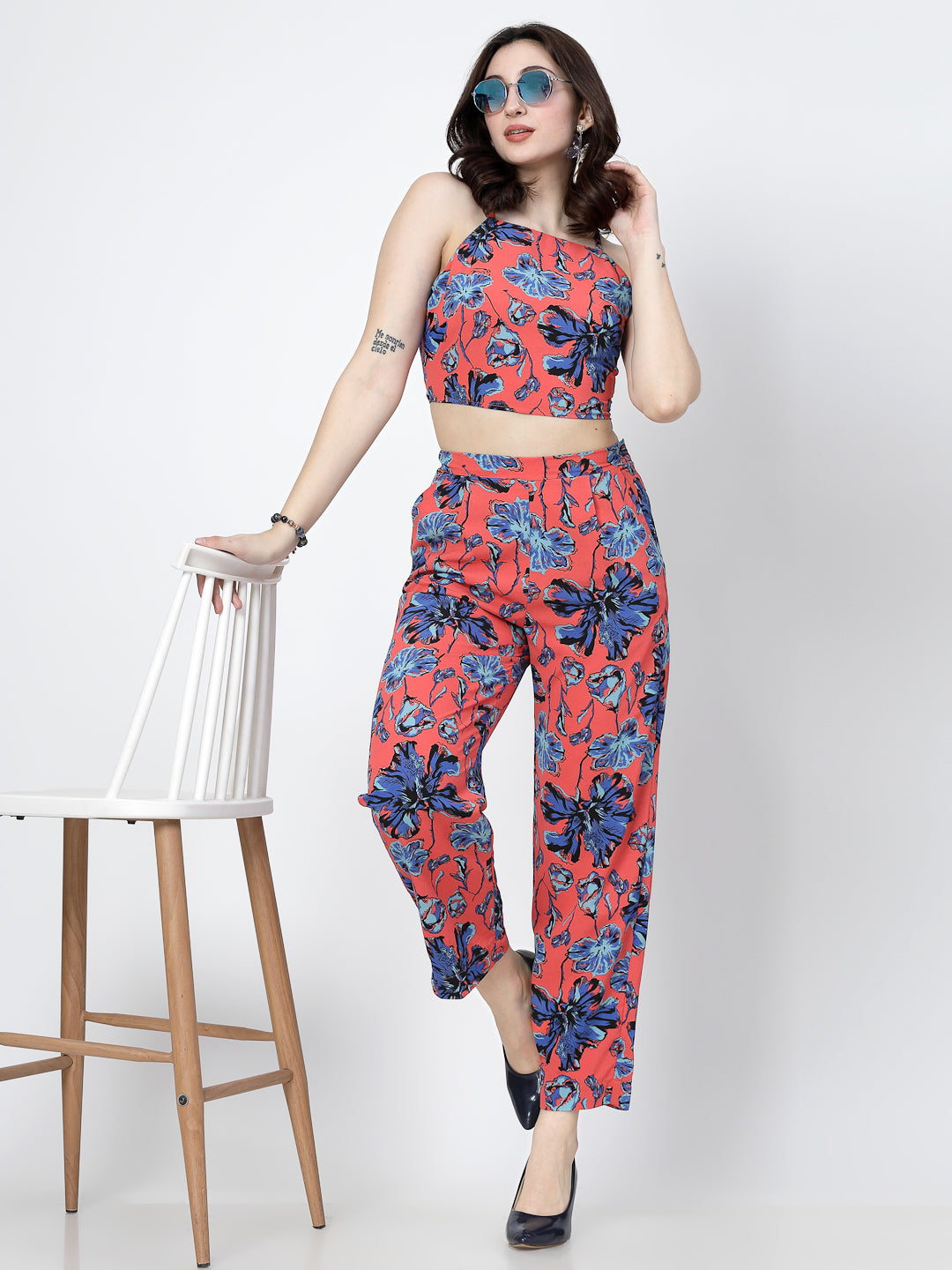 Stylish Floral Printed Women's Co-Ord Set - Cosmic Trio