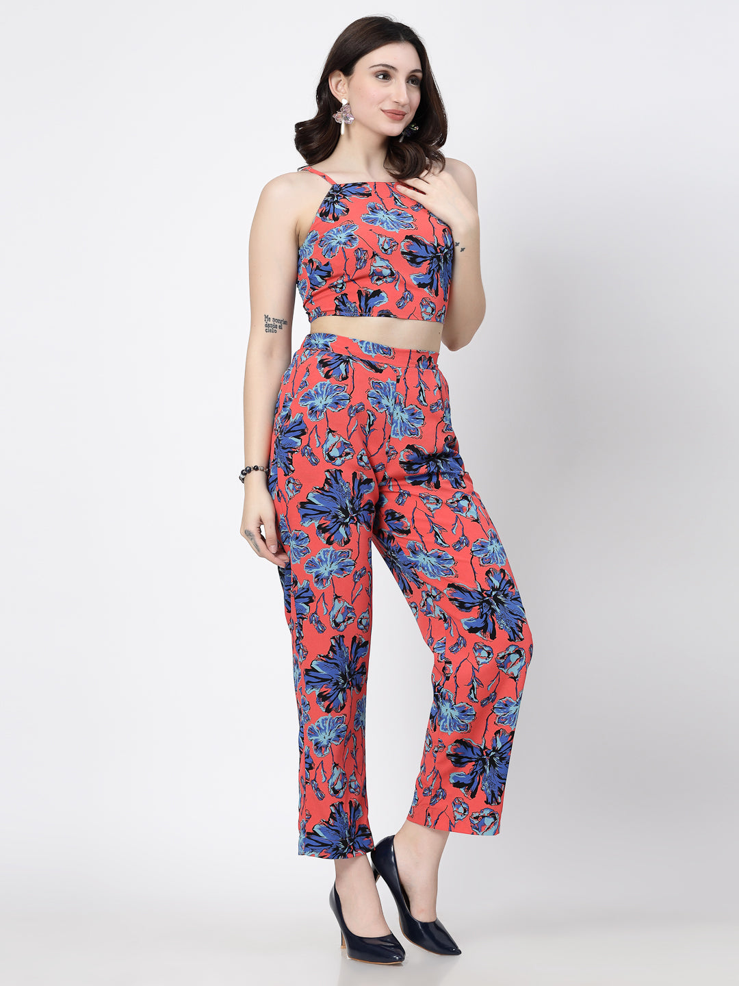 Stylish Floral Printed Women's Co-Ord Set - Cosmic Trio