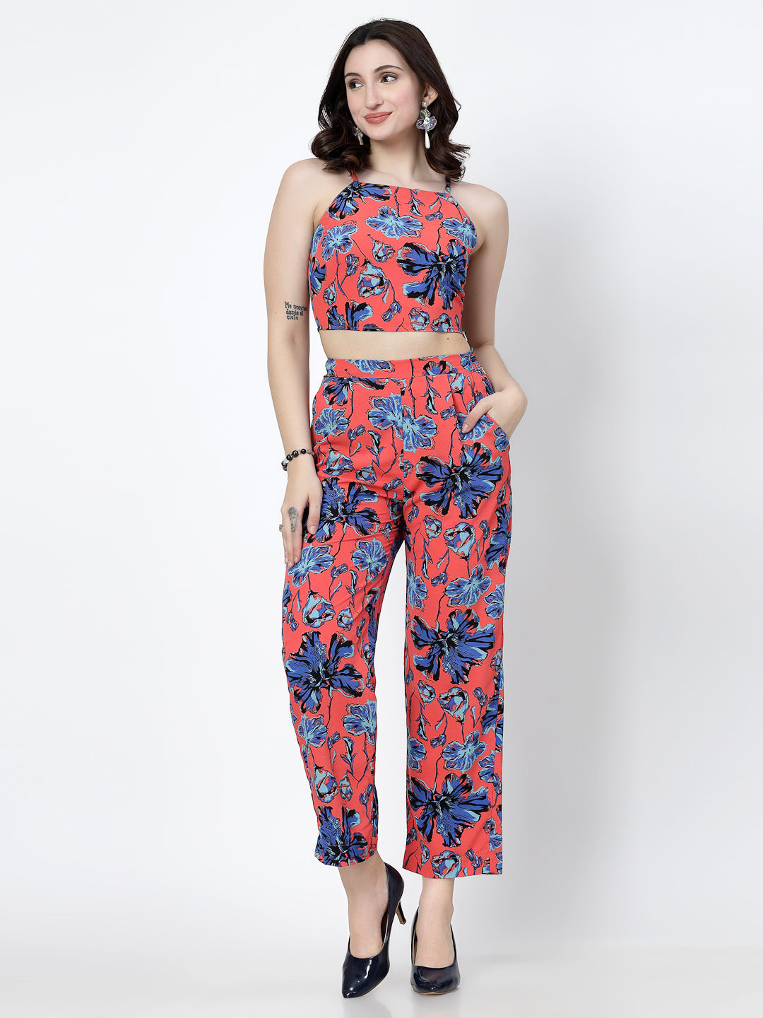 Stylish Floral Printed Women's Co-Ord Set - Cosmic Trio