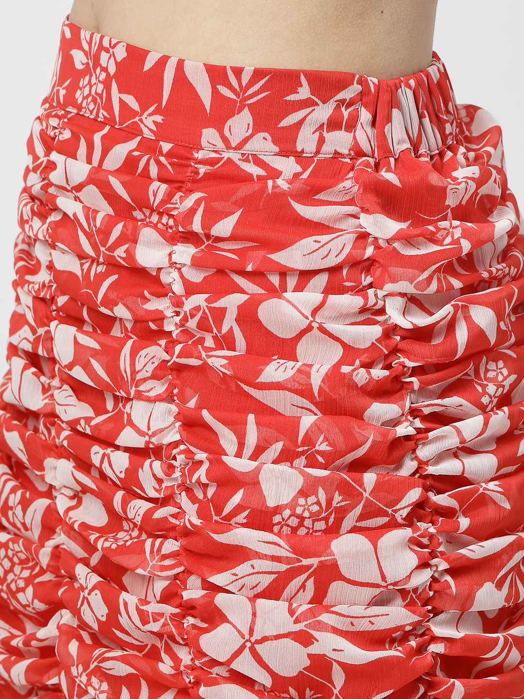 Floral Delight Sweetheart Neck Top & Rushing Skirt Set - Cosmic Trio