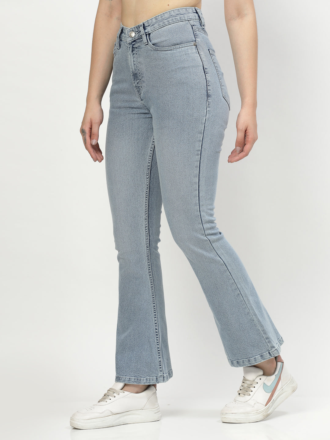 Bootcut Light Indigo Denim Jeans For Women - Cosmic Trio