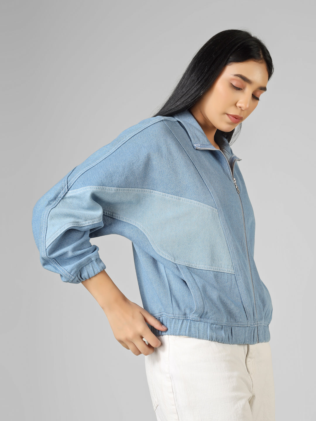 Women’s Light Blue Bomber Denim Jacket
