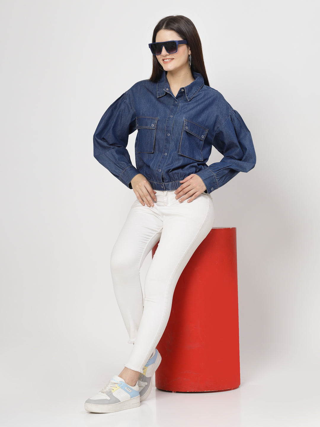 Dark Indigo Light weight Denim Jacket - Cosmic Trio