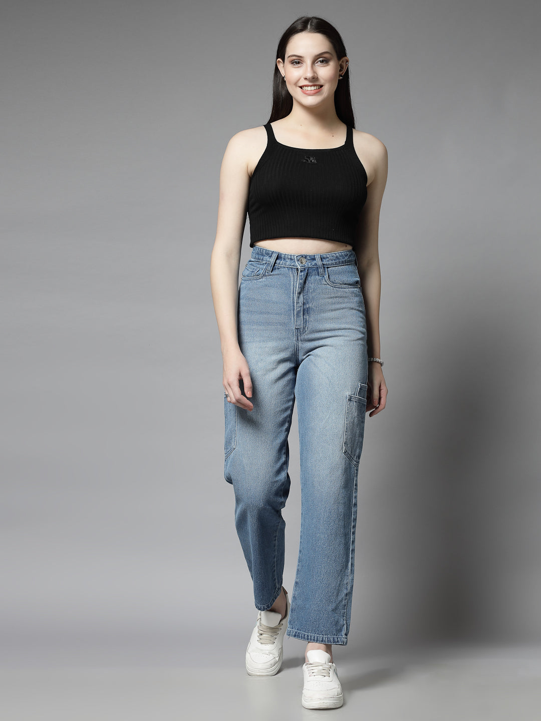 Women Smart Straight Fit High-Rise Jeans - Cosmic Trio