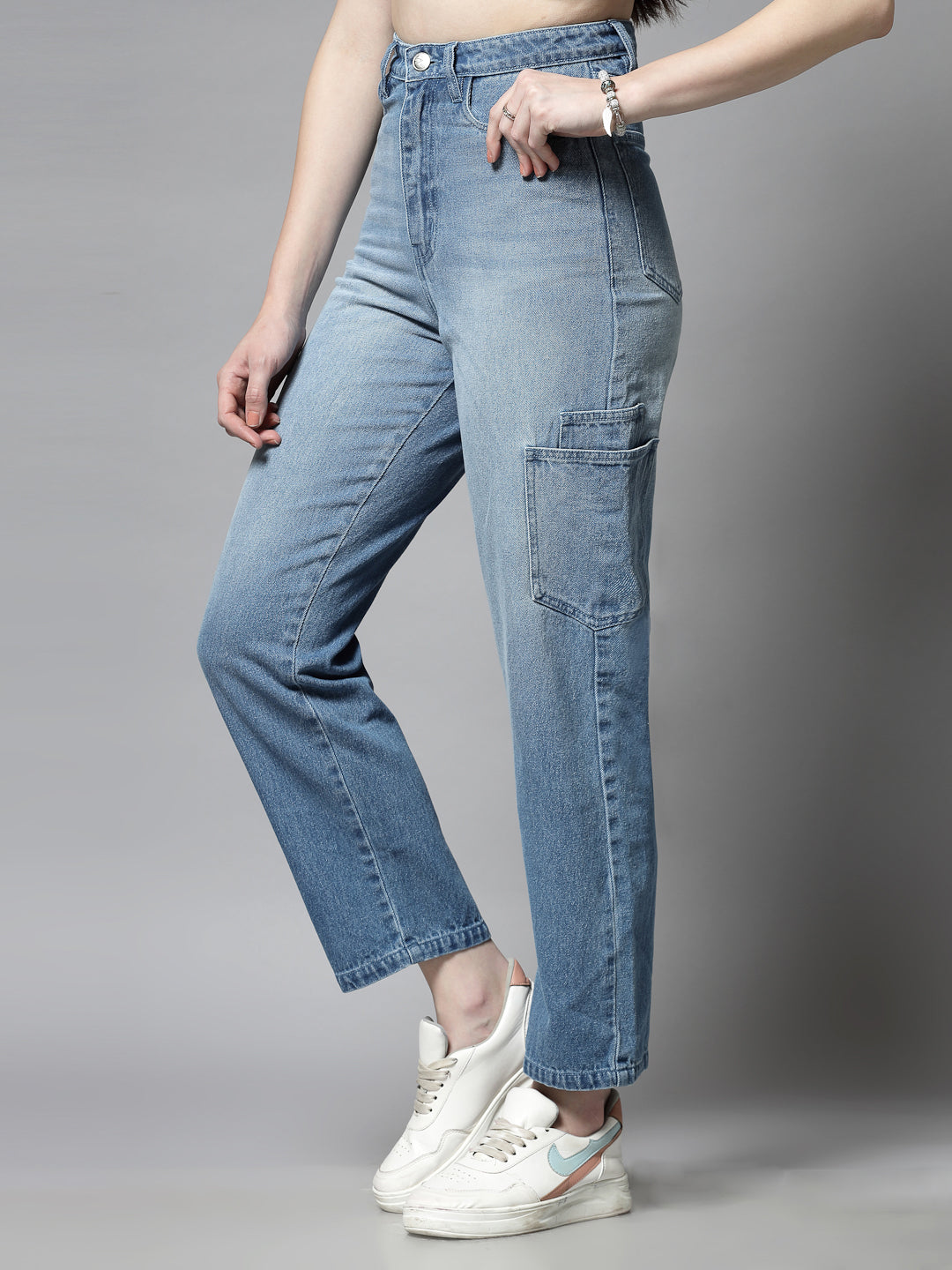 Women Smart Straight Fit High-Rise Jeans - Cosmic Trio