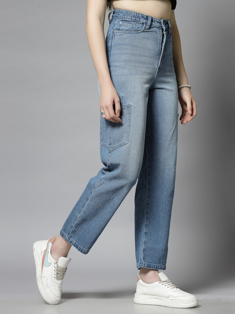 Women Smart Straight Fit High-Rise Jeans - Cosmic Trio
