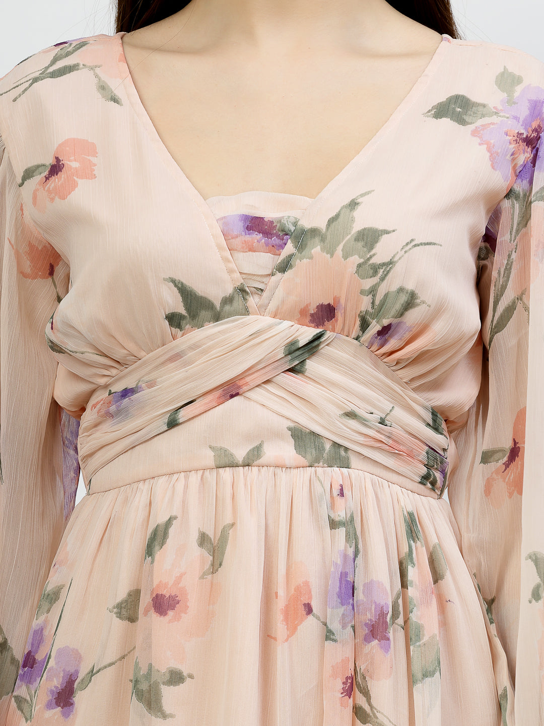 Printed Short Dress With Front Straps - Cosmic Trio