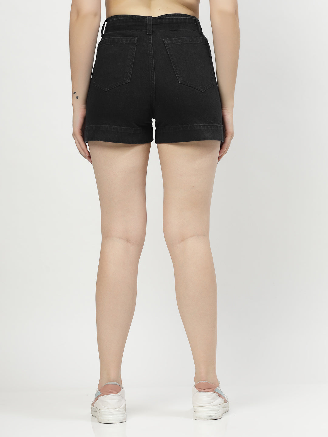 Hot Denim Black Shorts For Women - Cosmic Trio