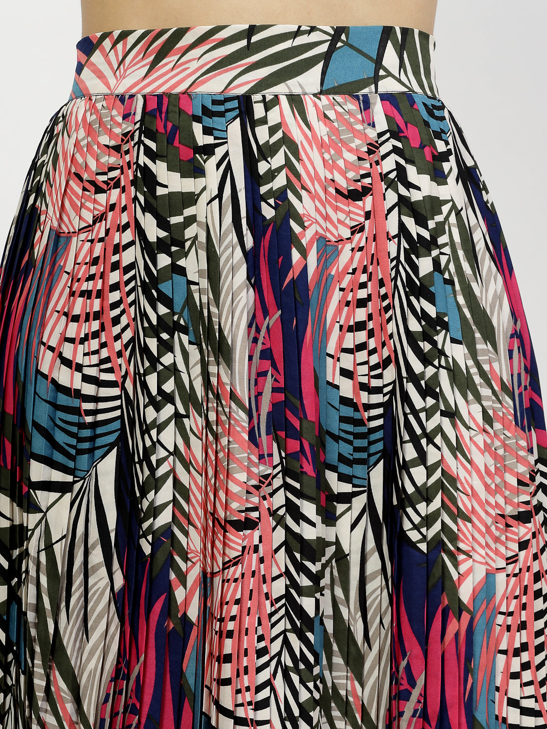Vibrant Printed A-Line Knee-Length Skirt - Cosmic Trio