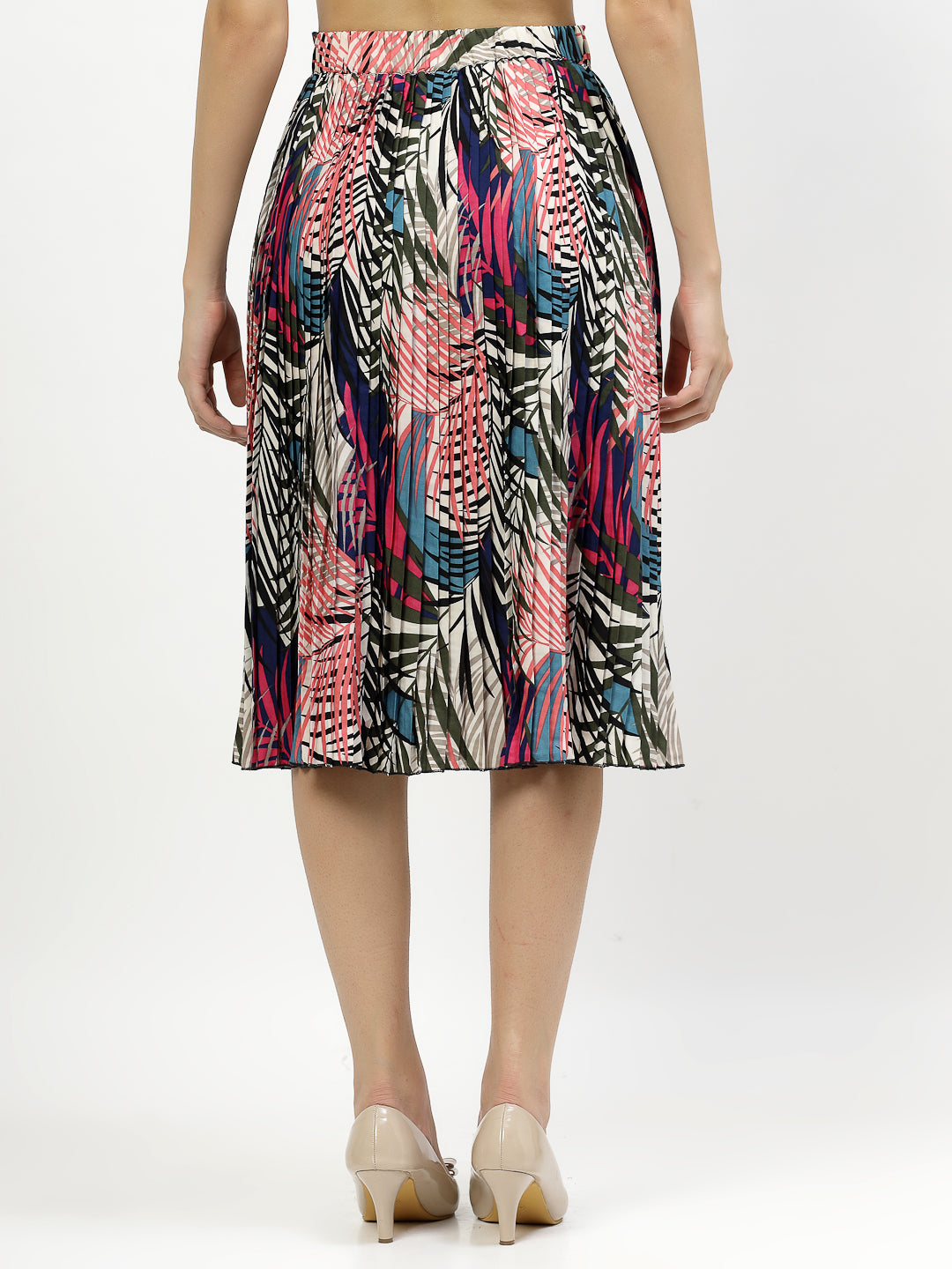 Vibrant Printed A-Line Knee-Length Skirt - Cosmic Trio