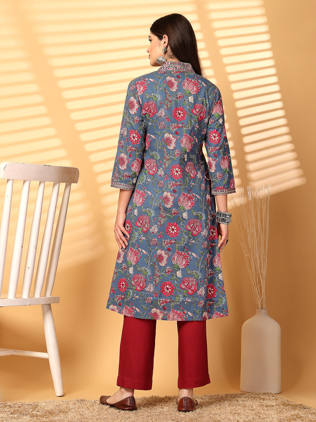 Cotton Cambric Printed Kurta Set - Cosmic Trio