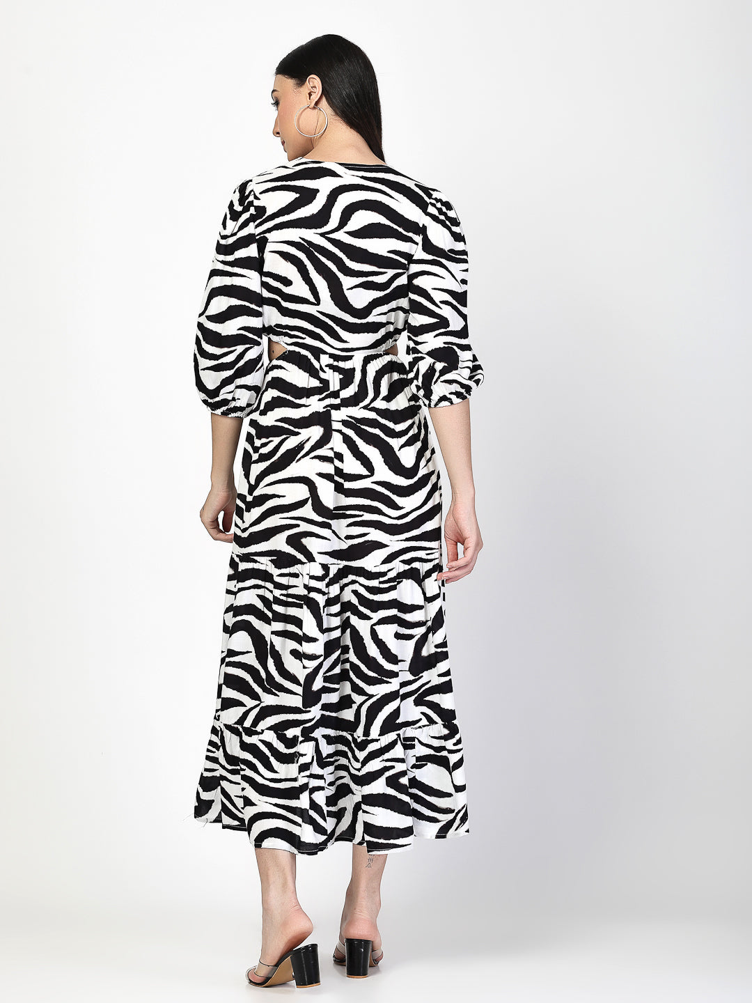 Printed Fit and Flare Midi Dress - Cosmic Trio