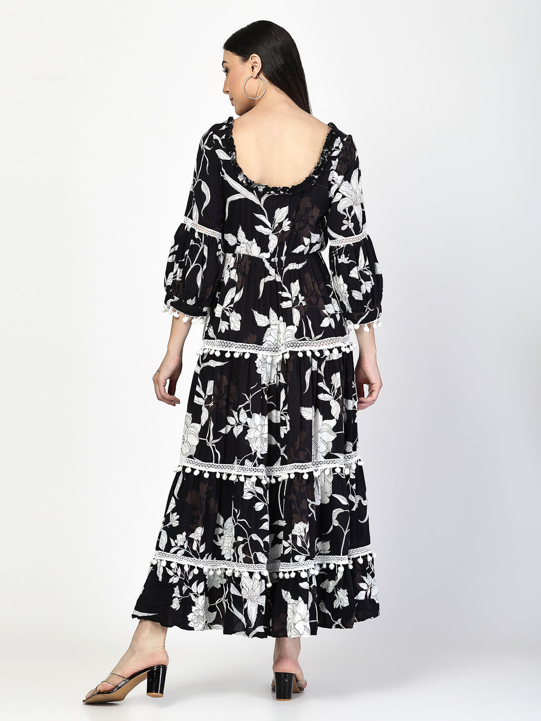 Printed Tiered midi Dress - Cosmic Trio