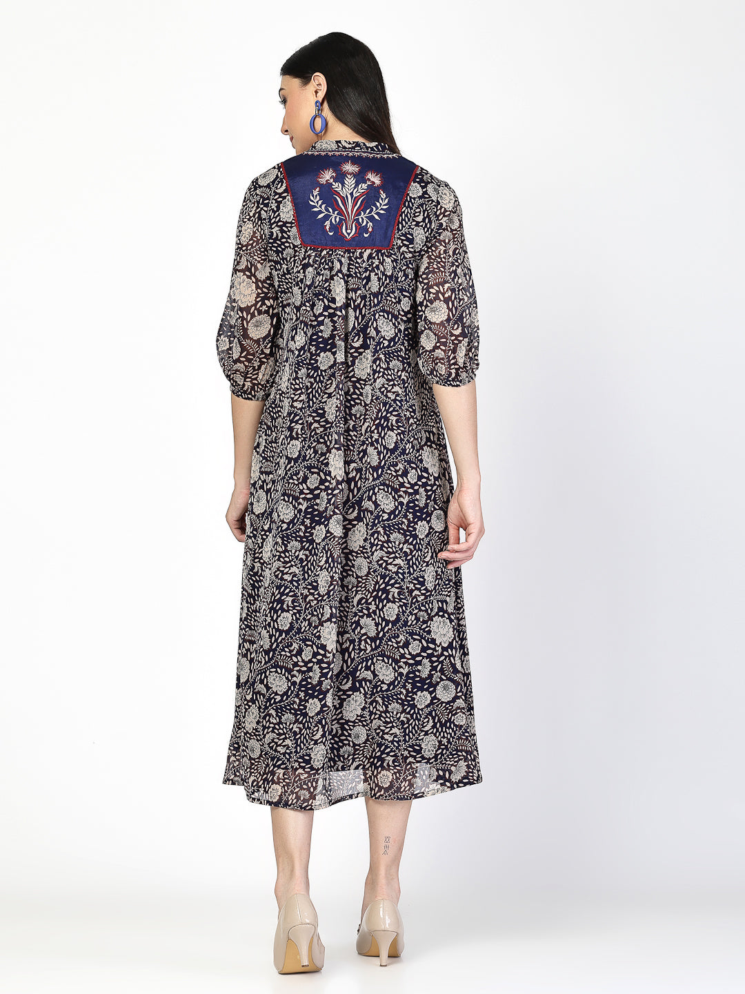 Embroidered A-Line Dress - Cosmic Trio