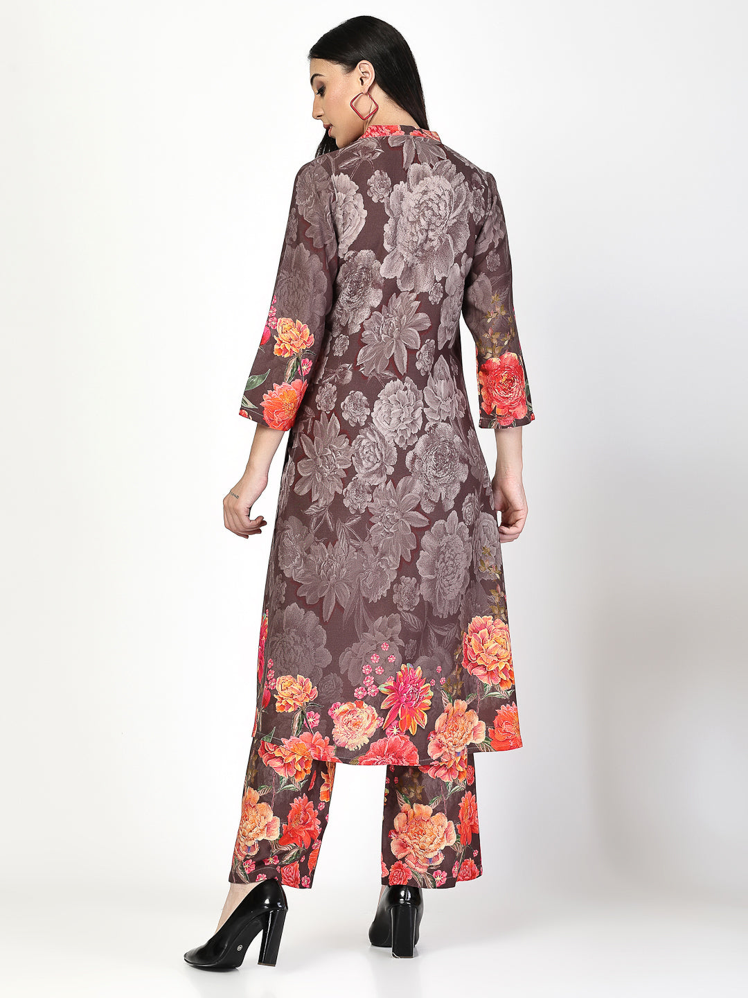 Blooming Floral Printed Kurta Set - Cosmic Trio