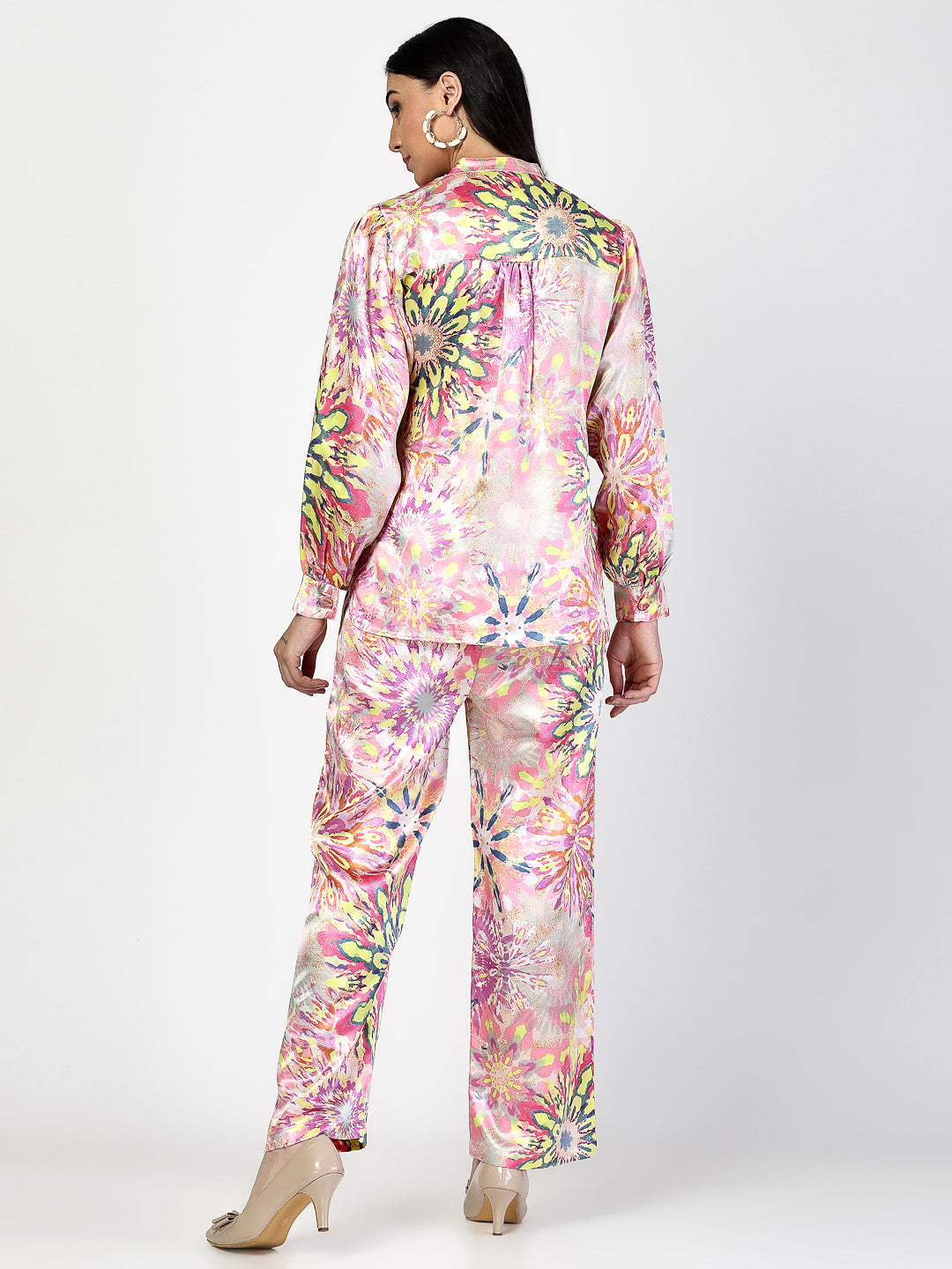 Regular Fit Trendy Multicolor Printed Co-Ords Set - Cosmic Trio