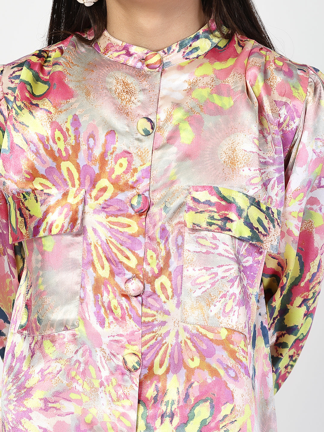 Regular Fit Trendy Multicolor Printed Co-Ords Set - Cosmic Trio