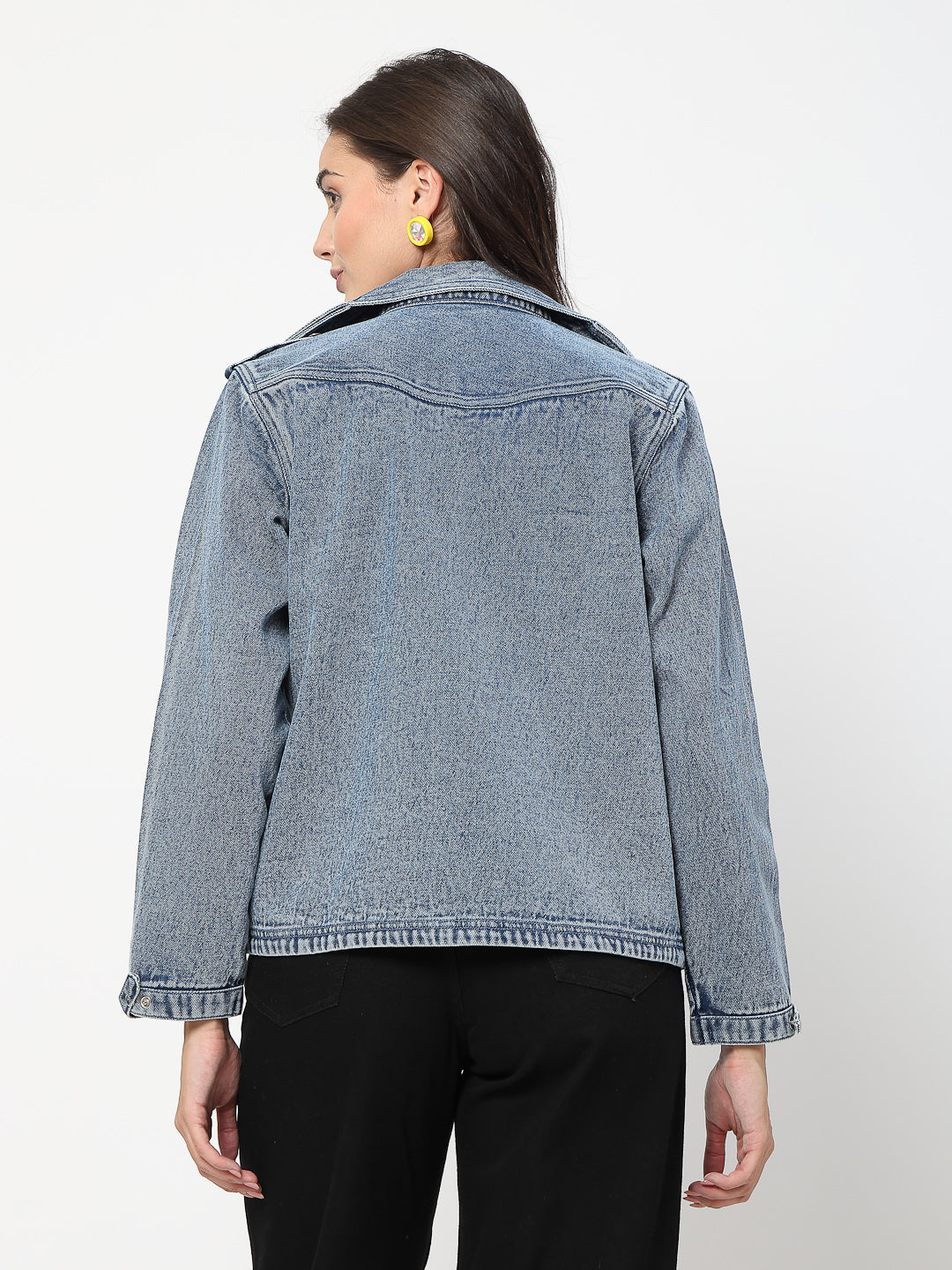 Cross-Pocket Denim Jacket - Cosmic Trio