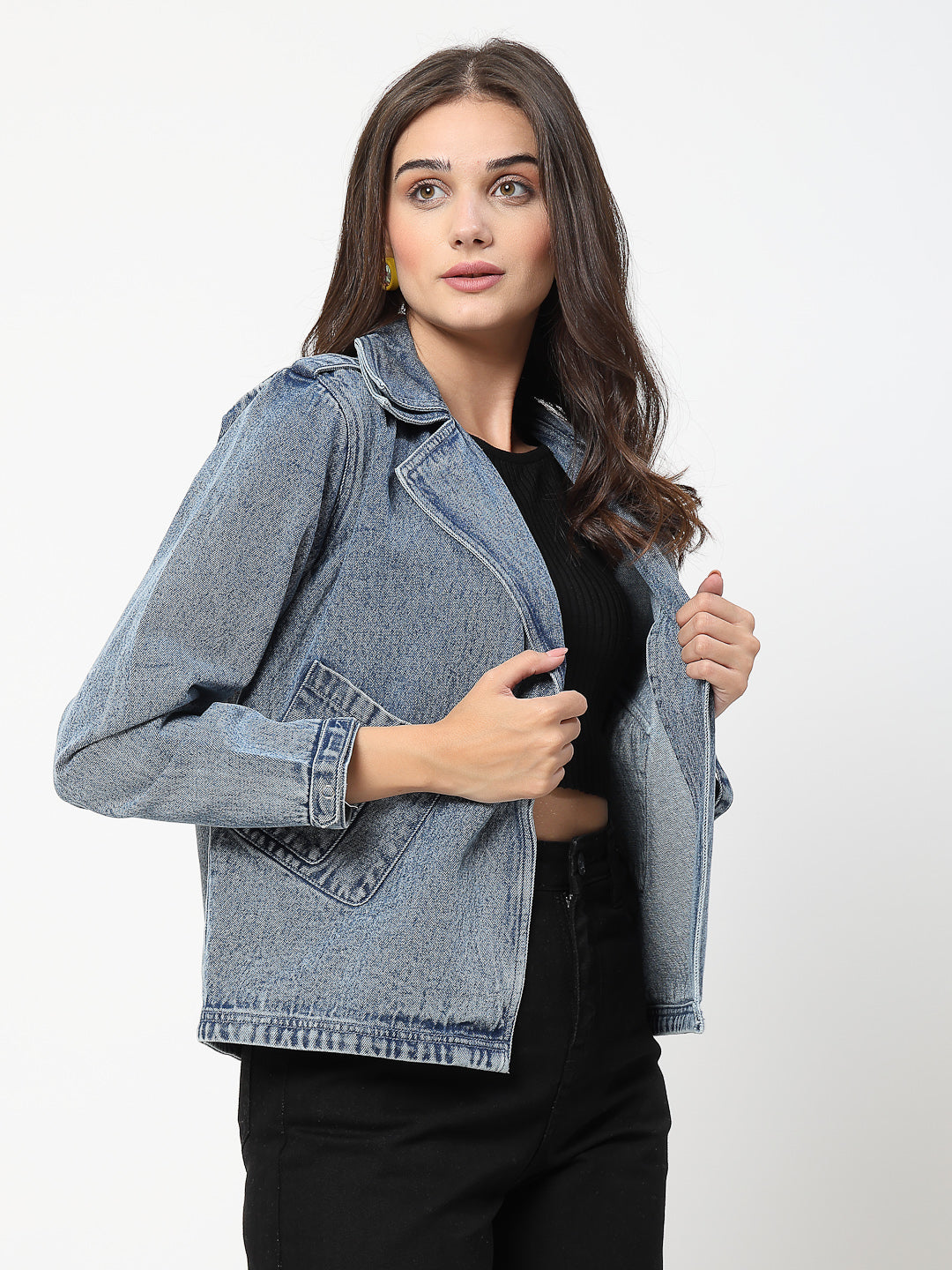 Cross-Pocket Denim Jacket - Cosmic Trio