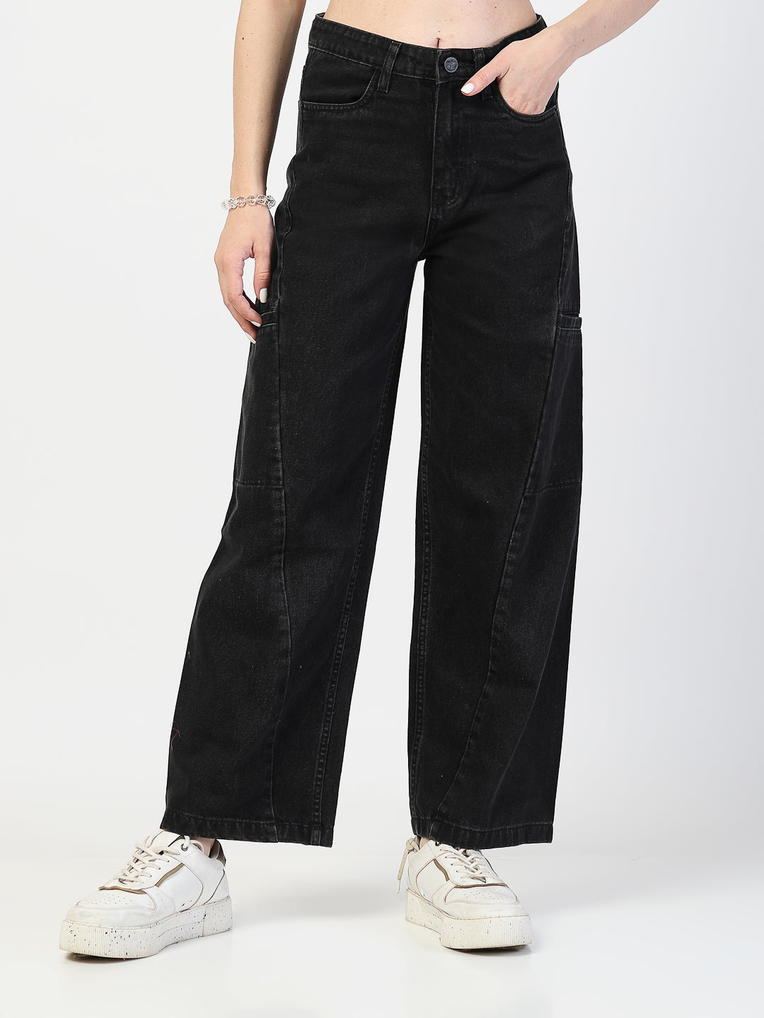 Relaxed Straight Fit Cargos Denim Jeans - Cosmic Trio