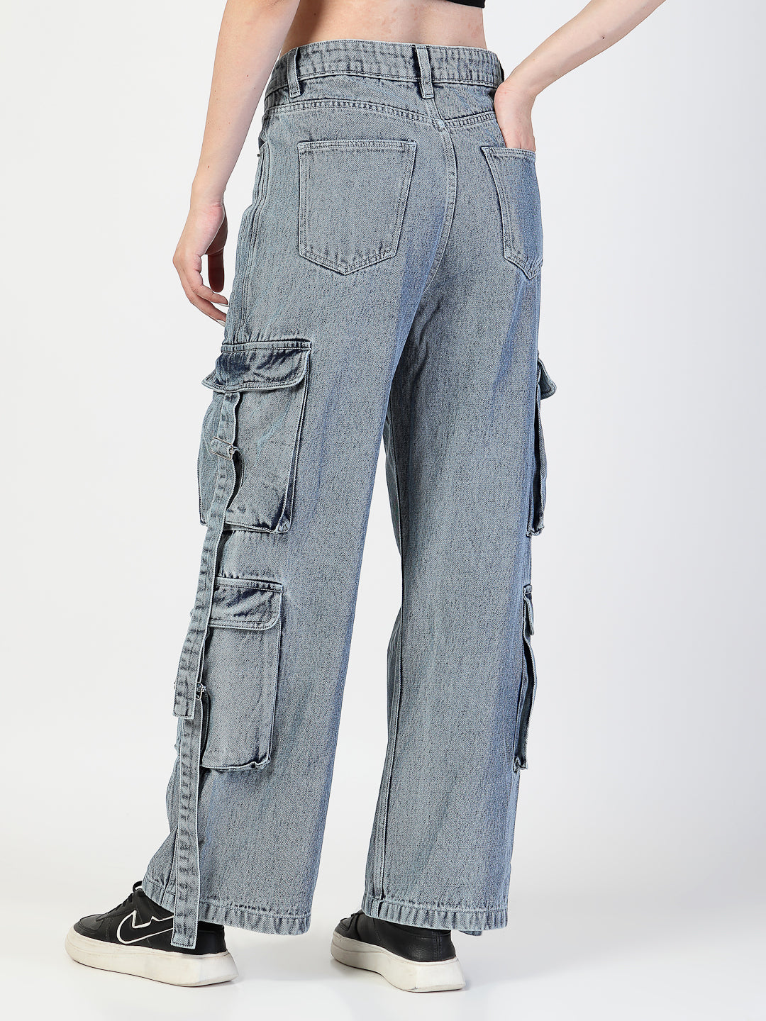 Blue Cotton Denim Jeans With Heavy Pockets - Cosmic Trio