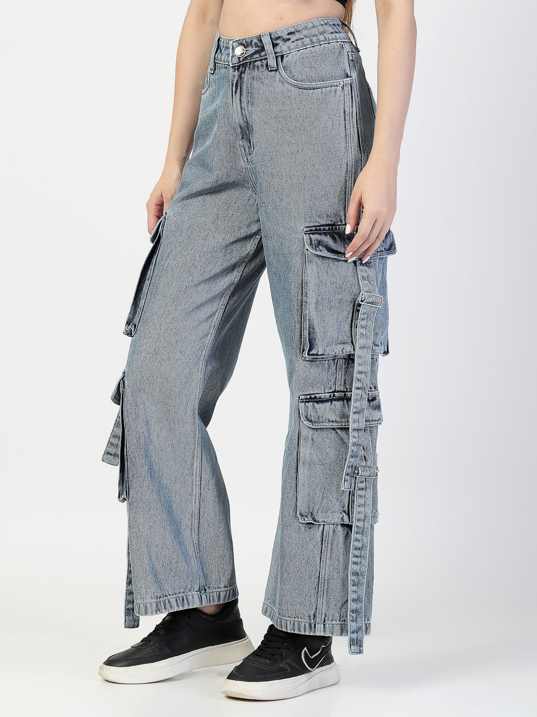 Blue Cotton Denim Jeans With Heavy Pockets - Cosmic Trio