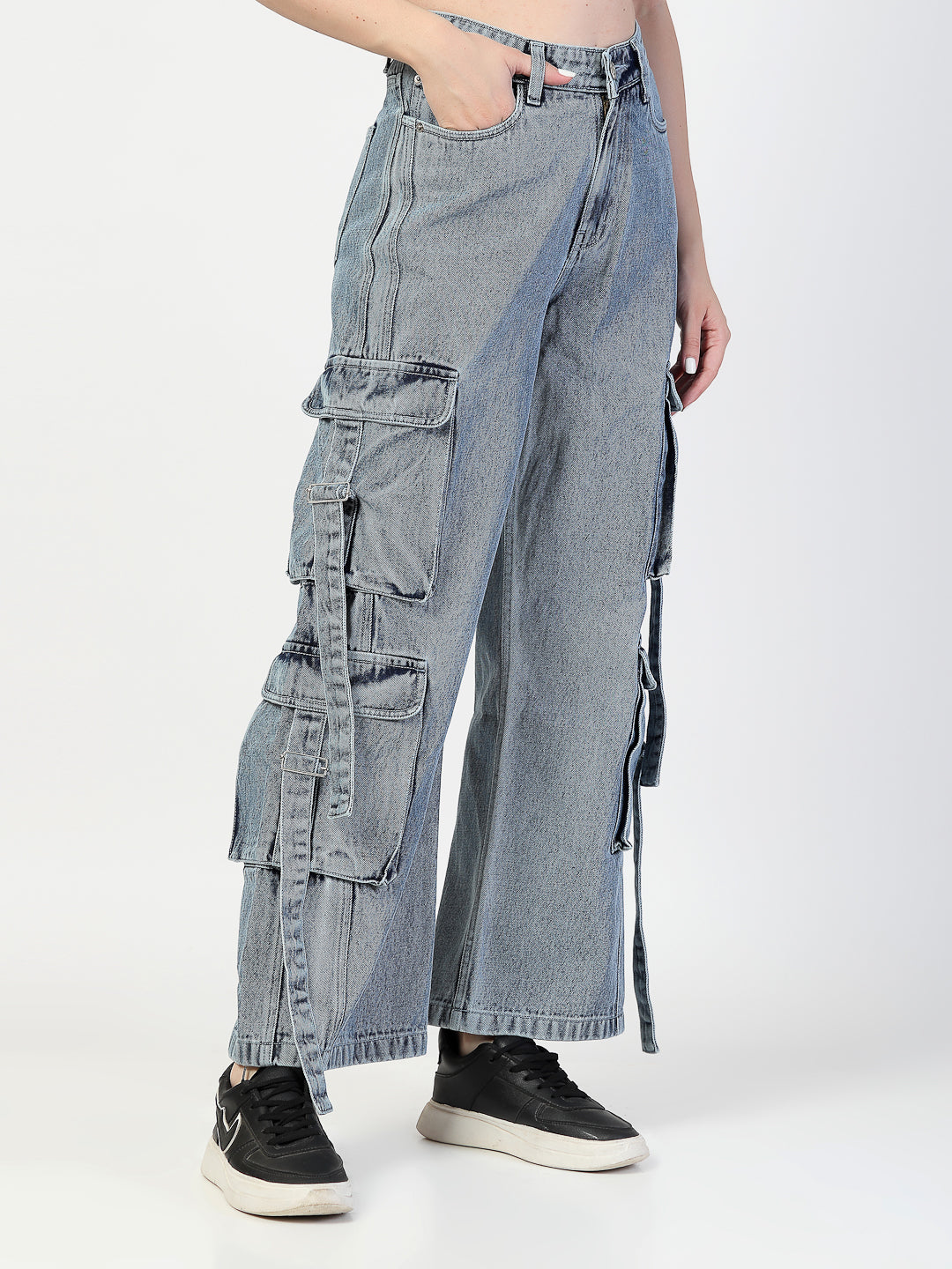Blue Cotton Denim Jeans With Heavy Pockets - Cosmic Trio