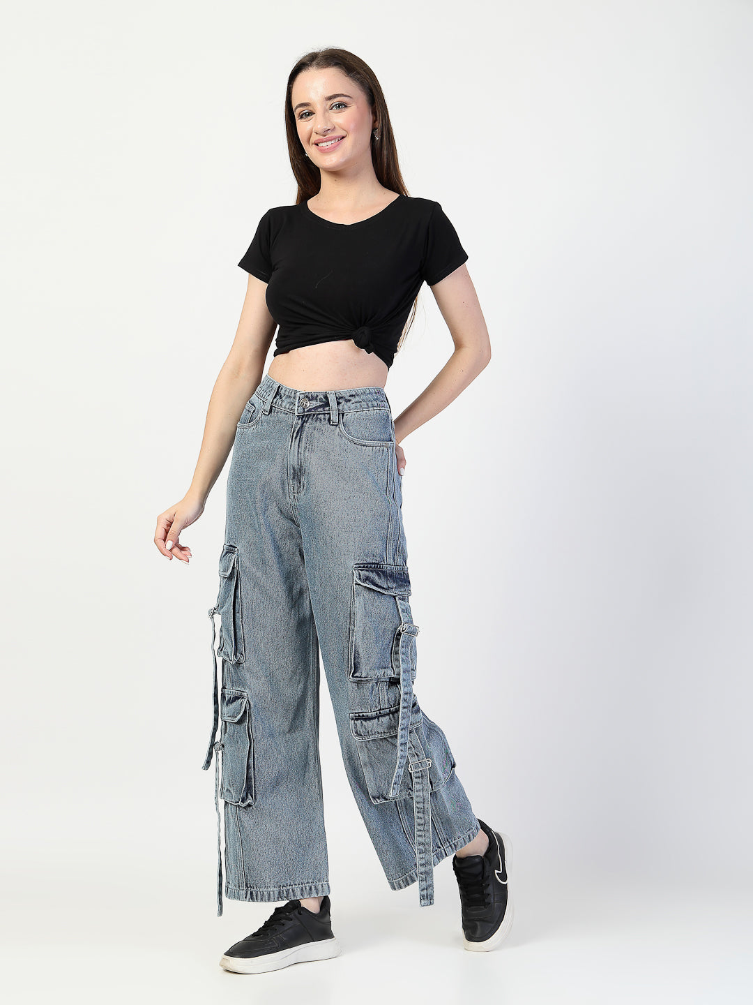 Blue Cotton Denim Jeans With Heavy Pockets - Cosmic Trio