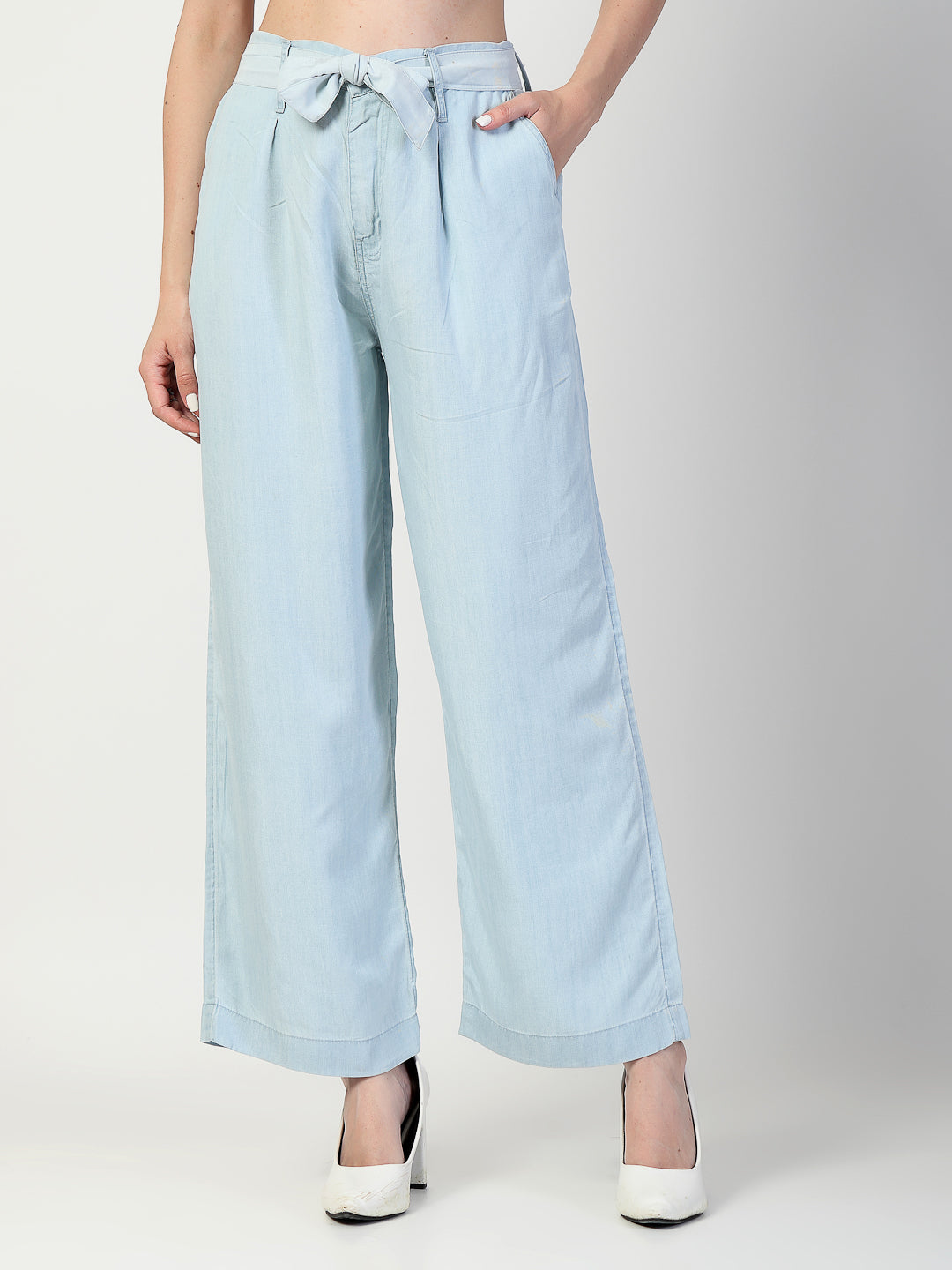 Flared High Rise Light Blue Jeans