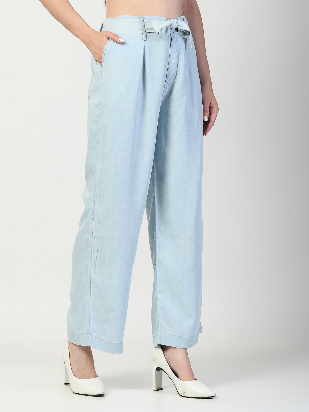 Flared High Rise Light Blue Jeans