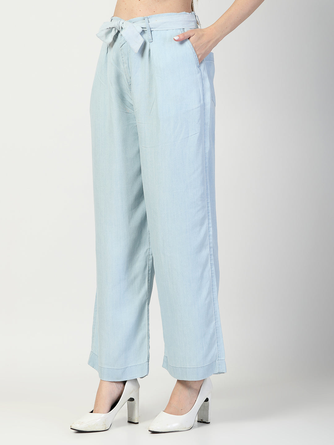 Flared High Rise Light Blue Jeans