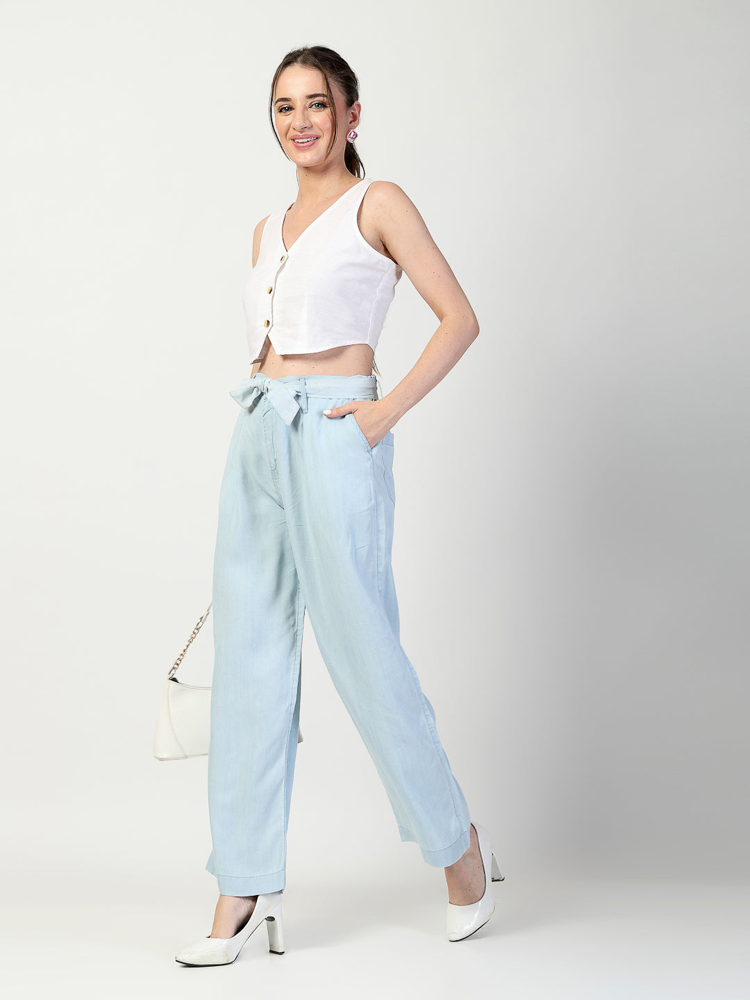 Flared High Rise Light Blue Jeans
