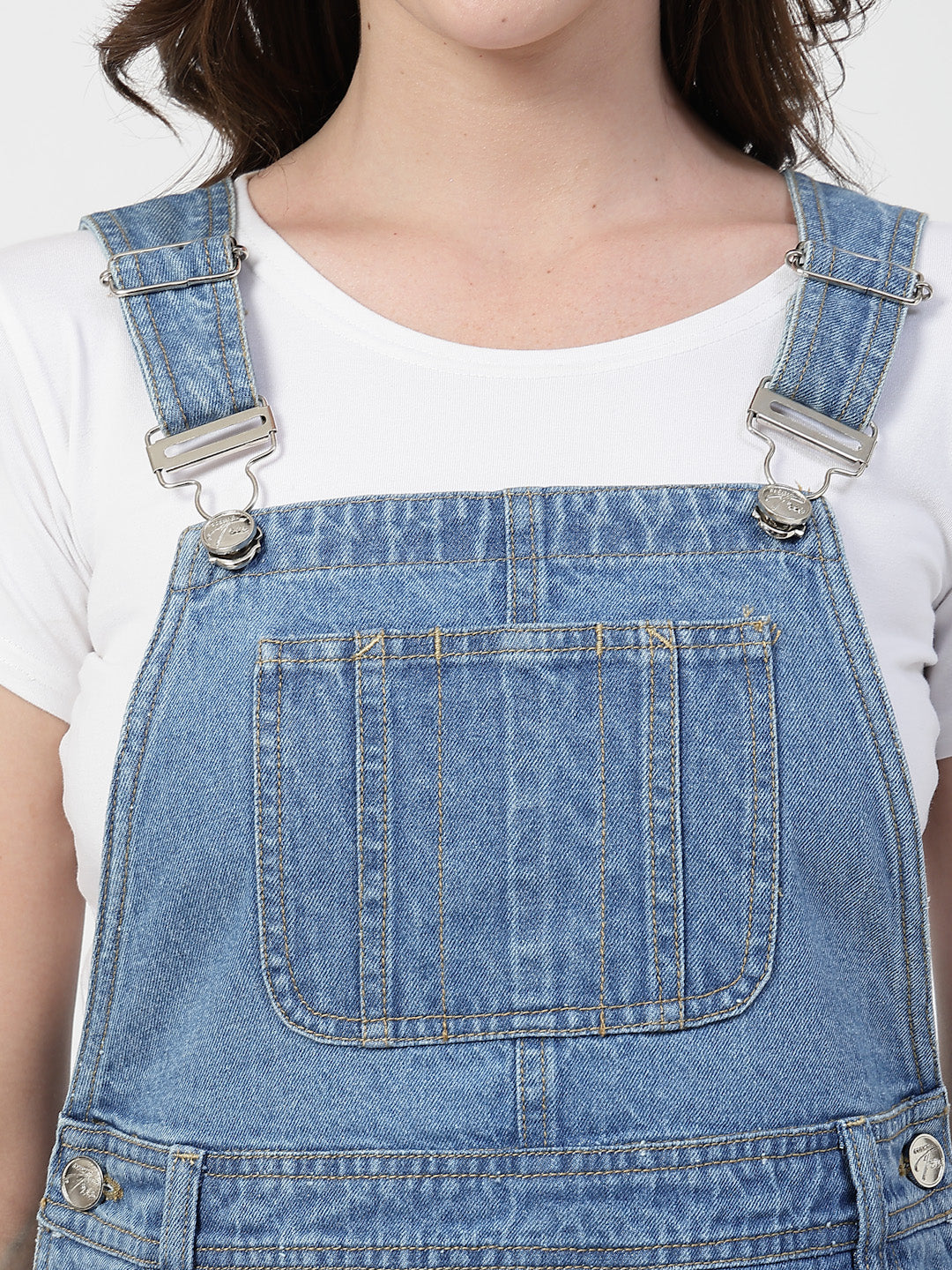 Women's Blue Cotton Denim Dungaree