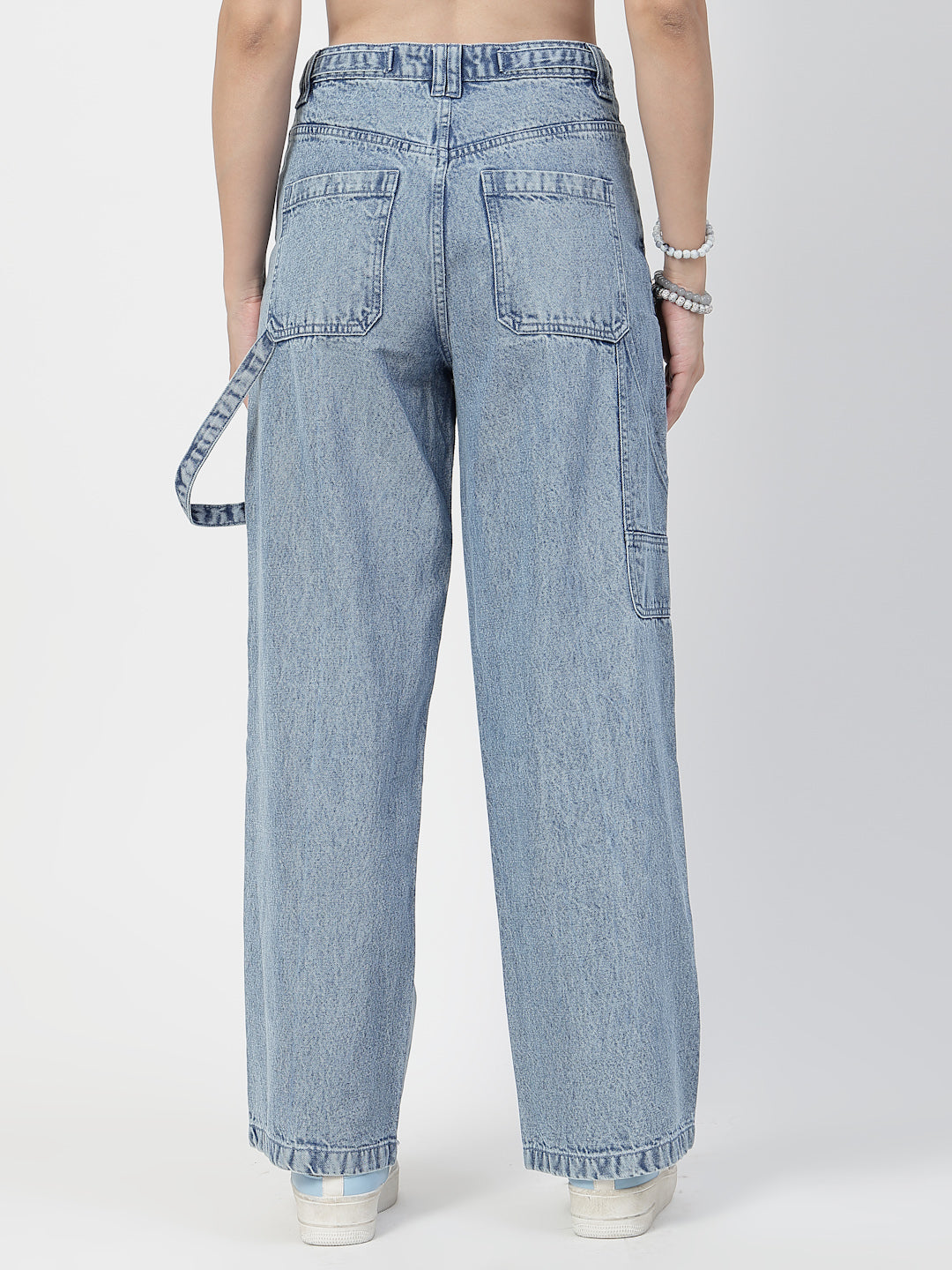 Women Light Indigo Straight Fit Cotton Denim Jeans