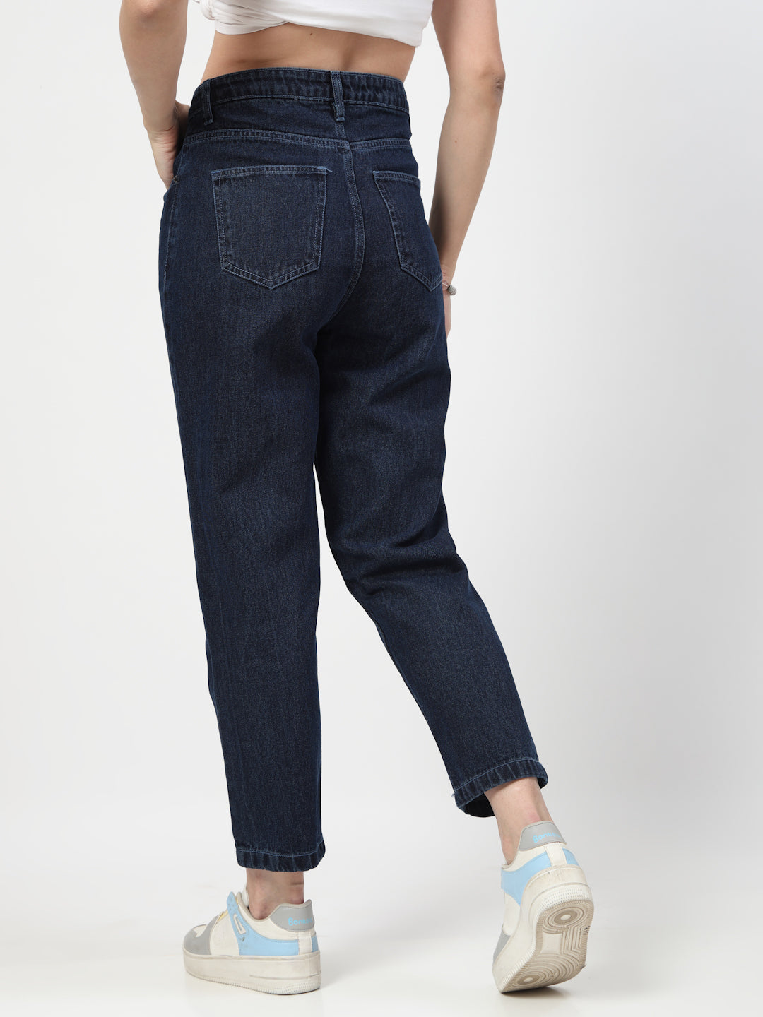 Dark Indigo Straight Fit Denim Jeans for Women