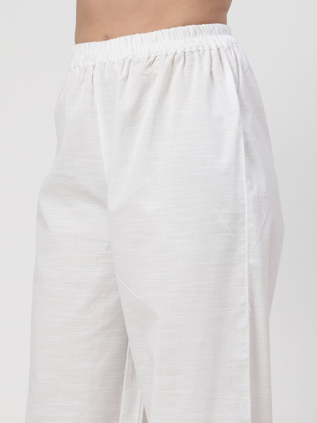 White Embroidered Co-Ord Set – Effortless Elegance - Cosmic Trio