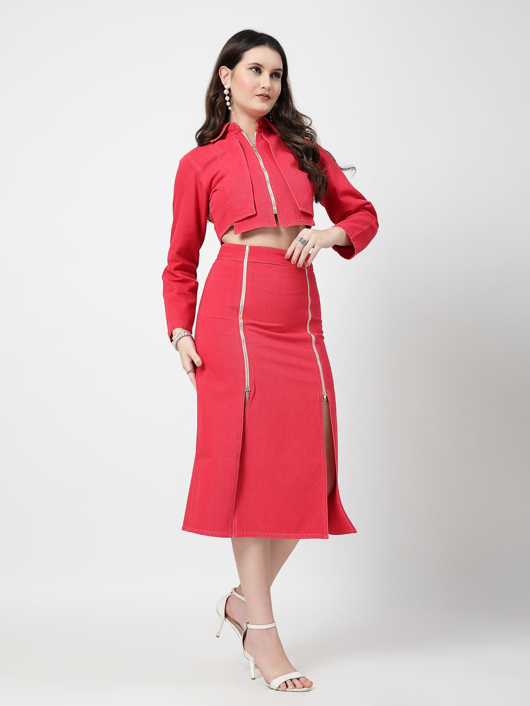 Redis Denim Jacket With Skirt