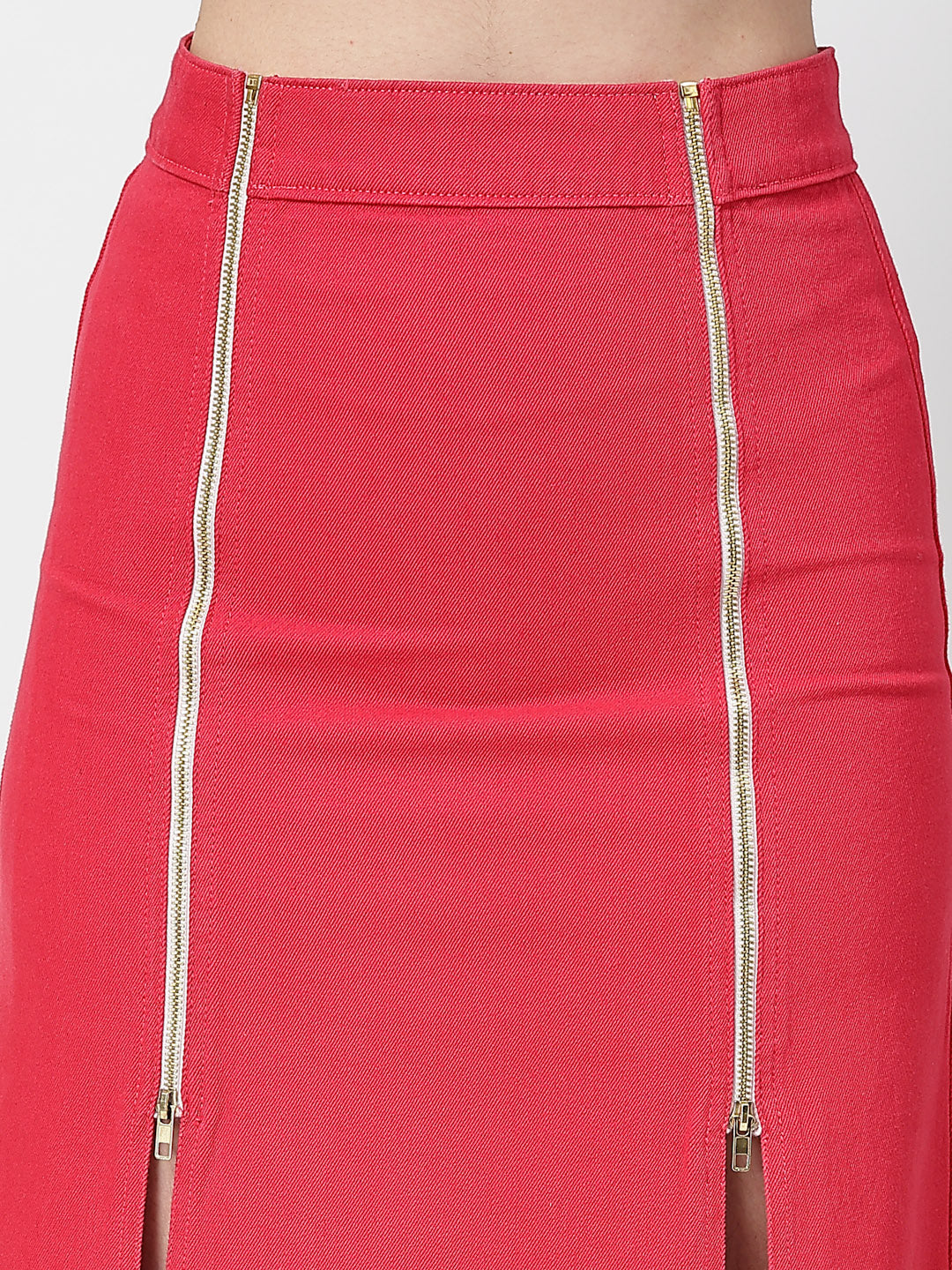 Red Denim Co-Ord Set for Women | Party Wear Two-Piece Outfit
