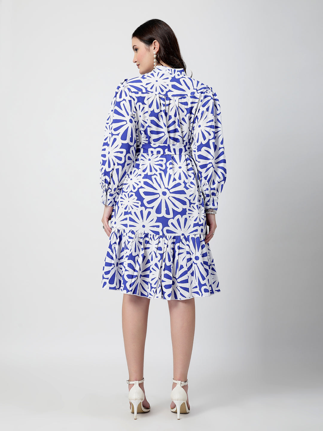 Printed Polyester Floral Midi Dress