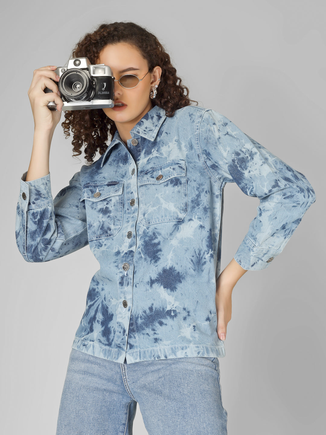 Tie-Dye Denim Shirt